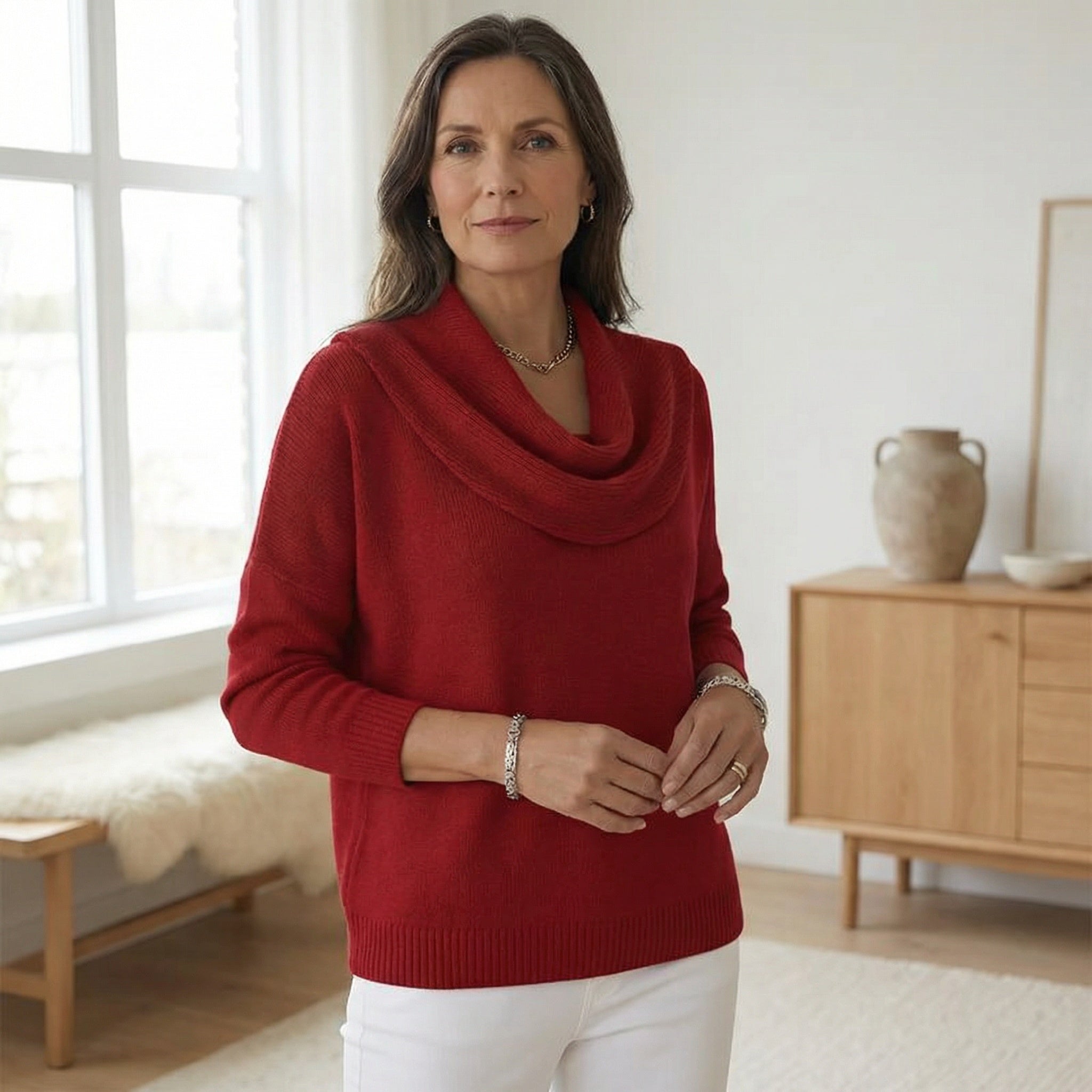 Maxe - Mjuk och elegant stickad tröja med sjalkrage